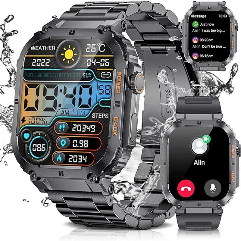 Health Wellness Bracelet - LIGE-Reloj inteligente deportivo para Hombre, accesorio