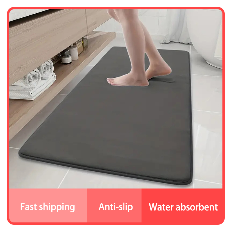 Bamboo Bath Mat - Alfombra antideslizante para baño de gran