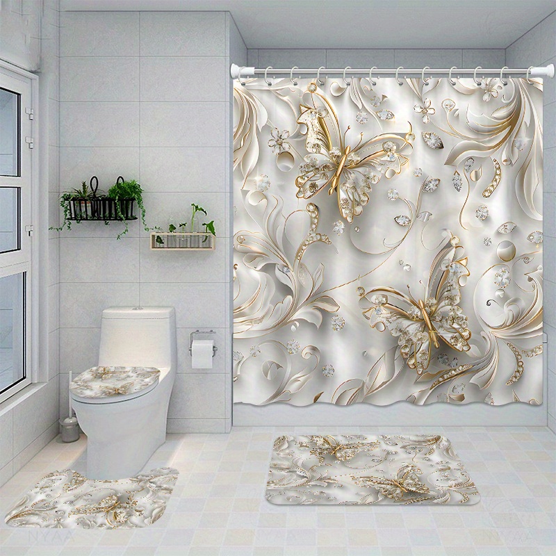 Juego de 4 cortinas de ducha d - Bamboo Bath Mat reseña y precio