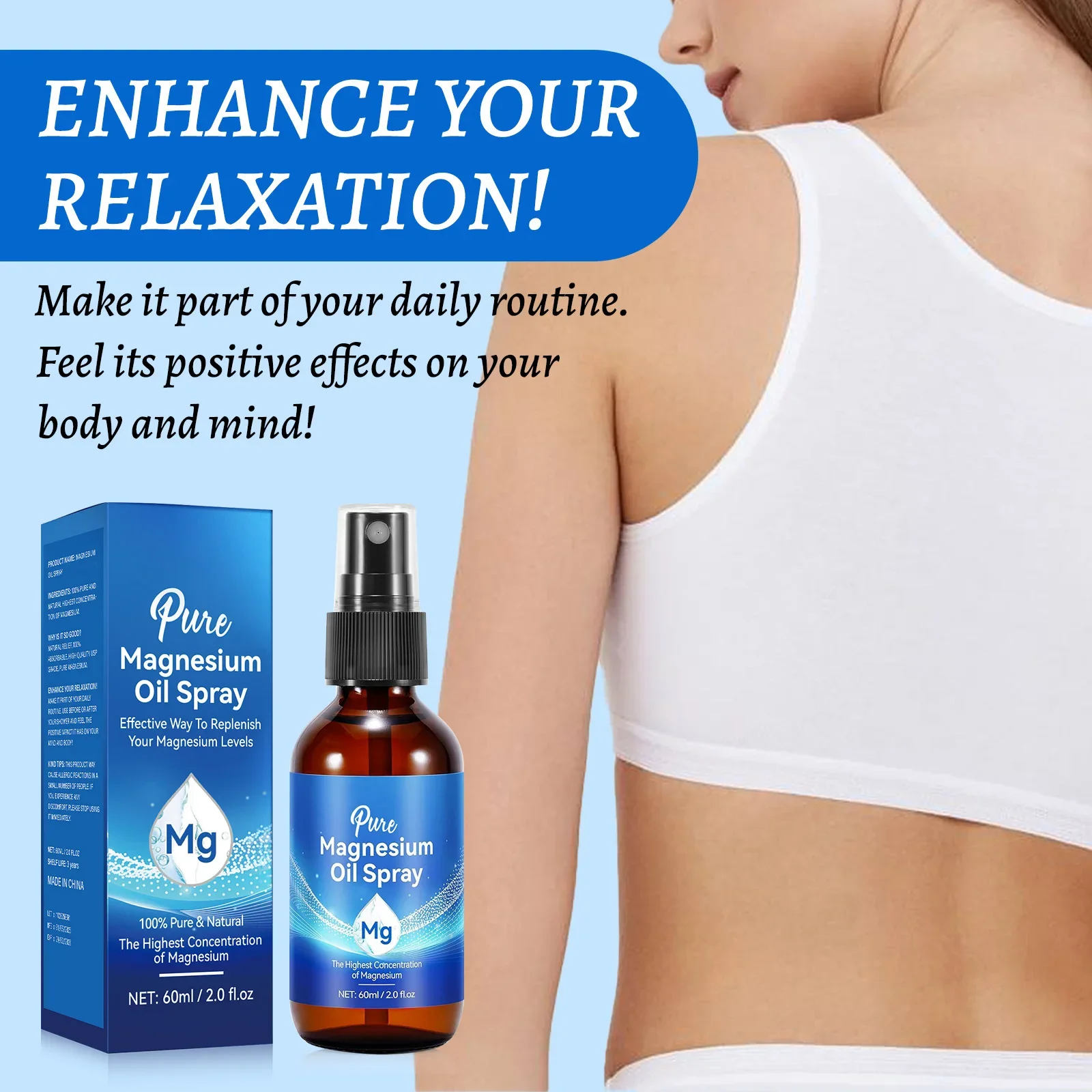 Spray de Aceite Corporal de Ma - Bath Salts Magnesium reseña y precio