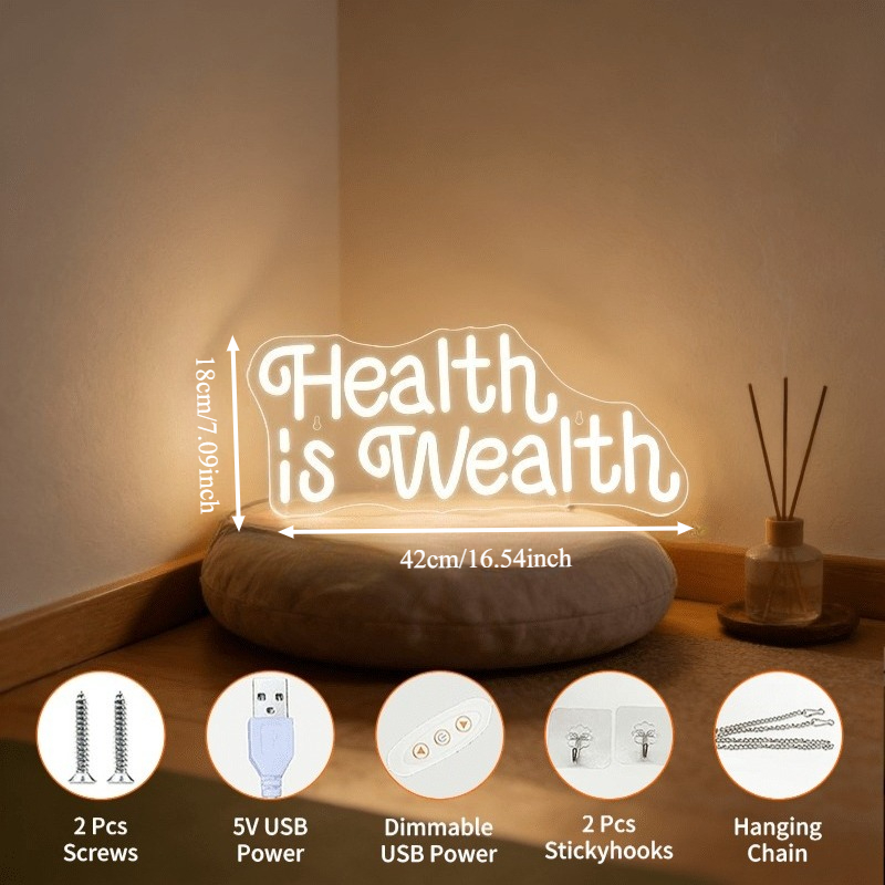 Letrero Luminoso LED de Neón ' - Health Wellness Lifestyle reseña y precio
