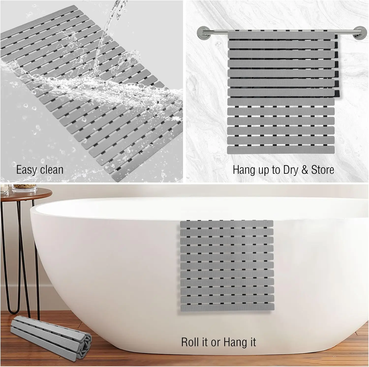 1 alfombrilla de bañera antide - Bamboo Bath Mat reseña y precio